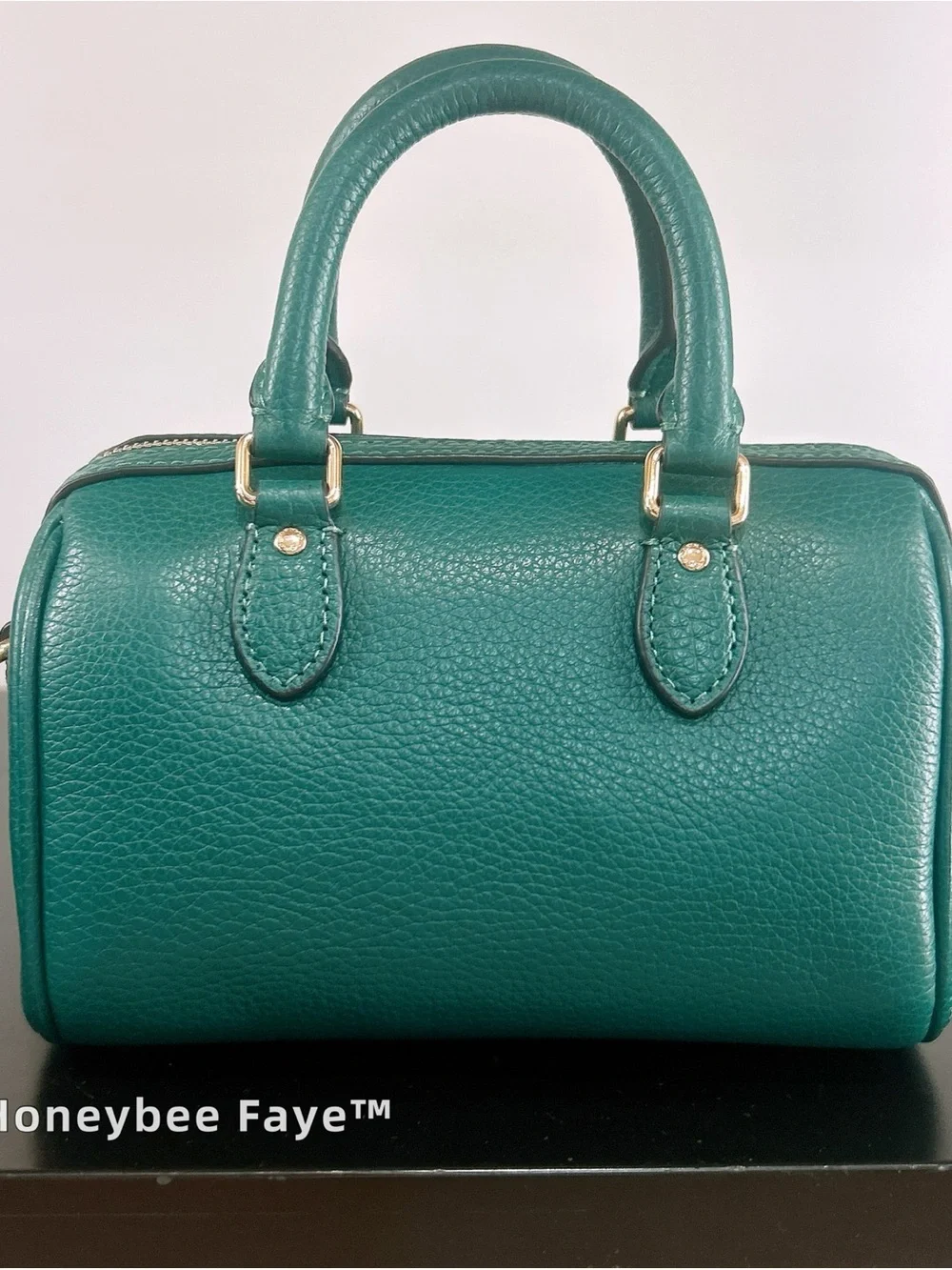 COACH mini Rowan Pebbled Leather Mini Satchel with Pearl Bow Charm cw328